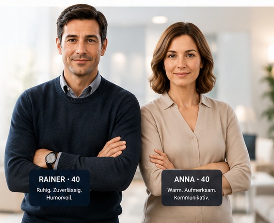 Fiktive ANDYKLA CARE Produkt-Personas Rainer und Anna